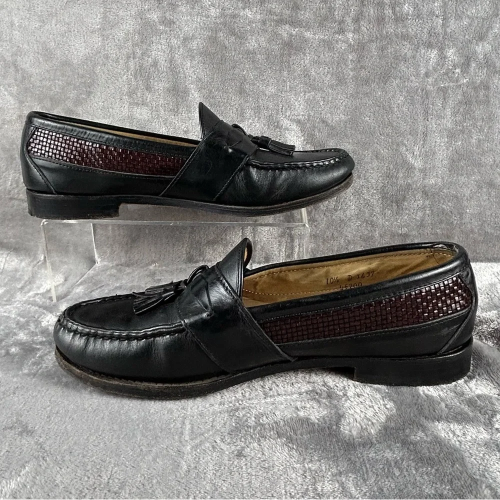 Allen Edmonds Bennington Loafers Mens 10.5 Two Tone Black Brown Tassel Loafers